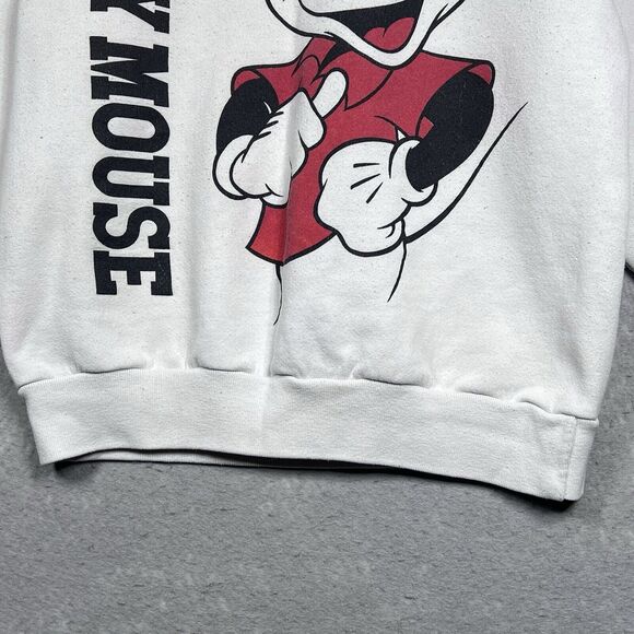 80s Vintage DISNEY Mickey Mouse Sweatshirt Large White Jumper Character Fashions - Picture 4 of 13